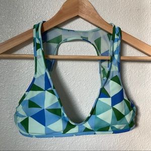 Aerie Open Back Mint Geometric Swim Top Small